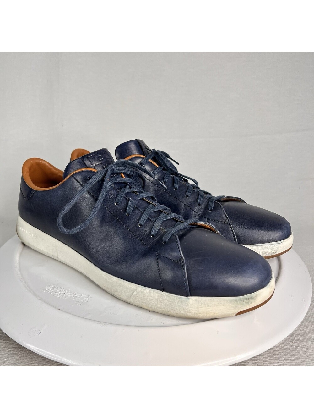 Cole Haan Shoes Grandpro Tennis Sneakers C22586 Blue Leather Lace Up Men’s Sz 15